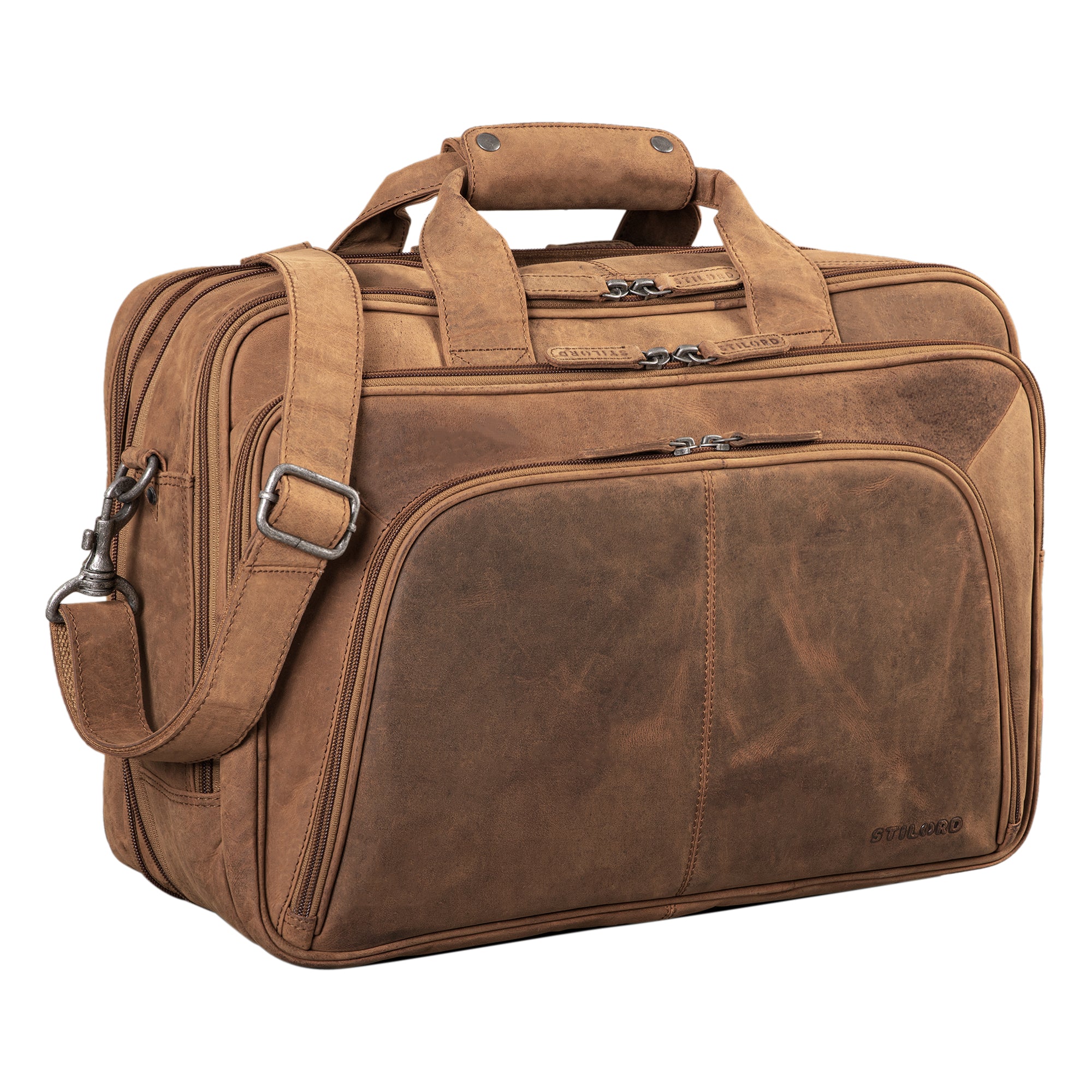 Große Ledertasche zum Umhängen Herren