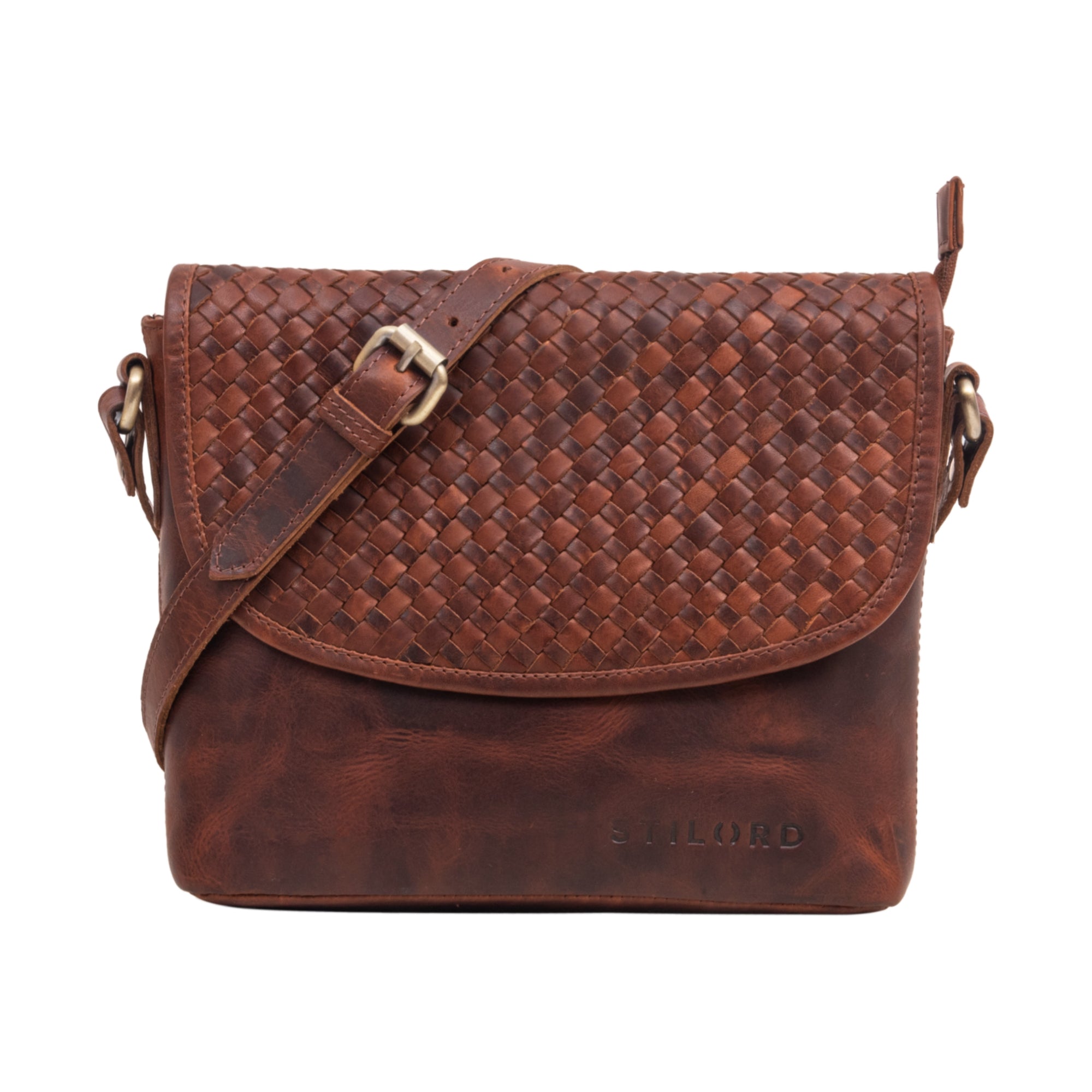 Geflochtene Abendtasche Leder geflochten Damen