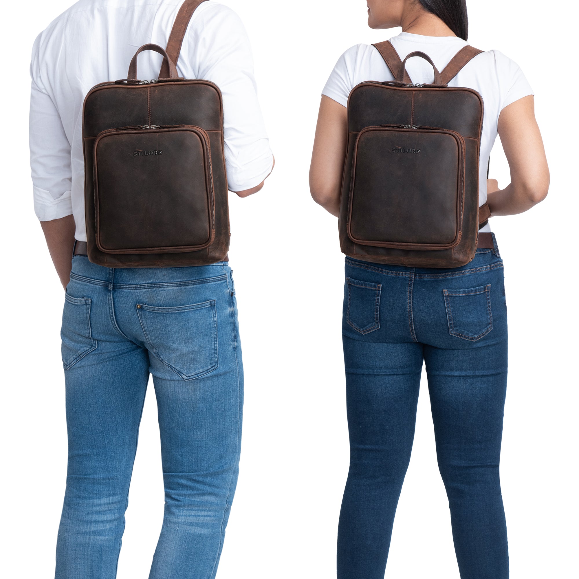brauner rucksack leder