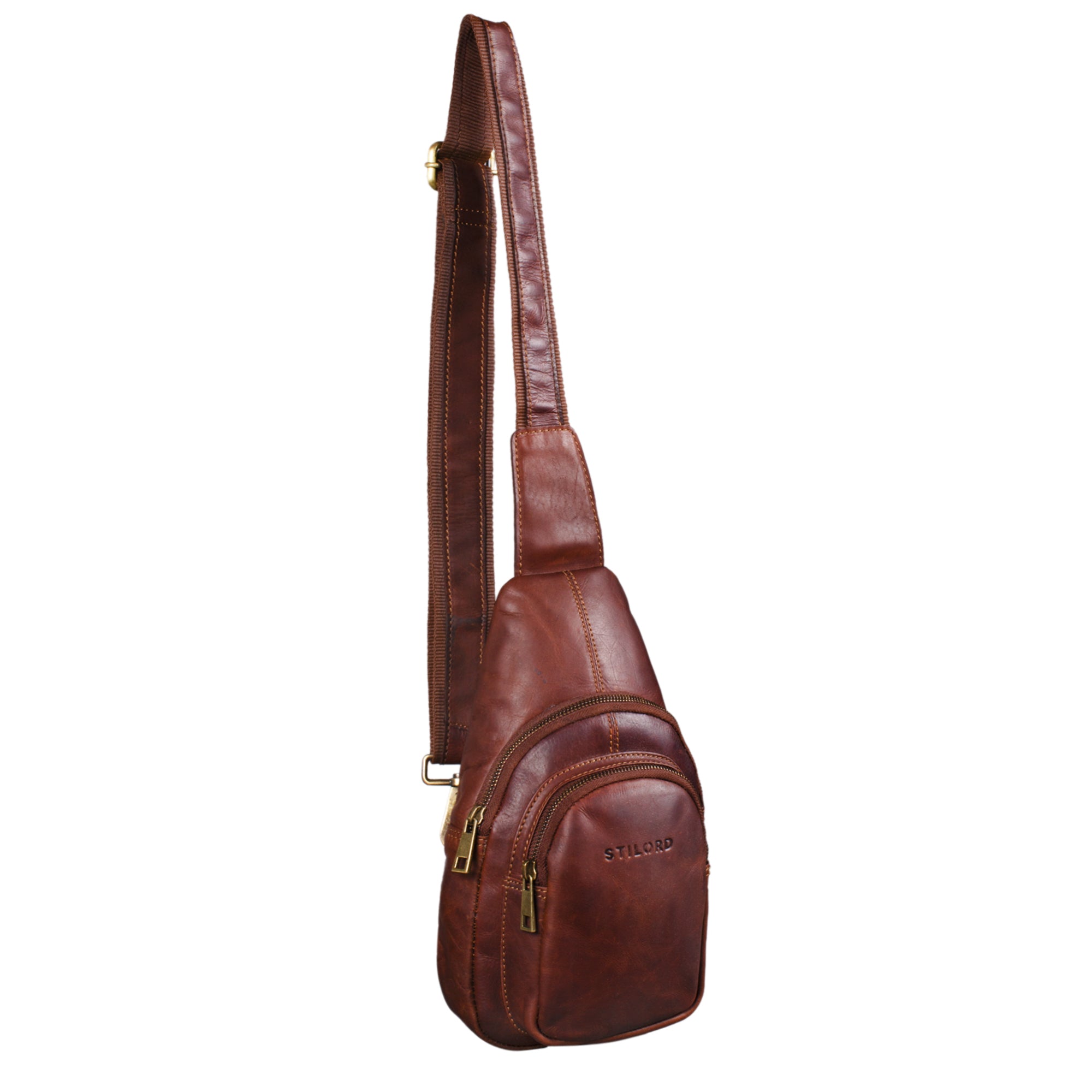 Brusttasche Leder Herren Vintage braun