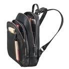 Kleiner Damenrucksack schwarz mit vielen Fächern