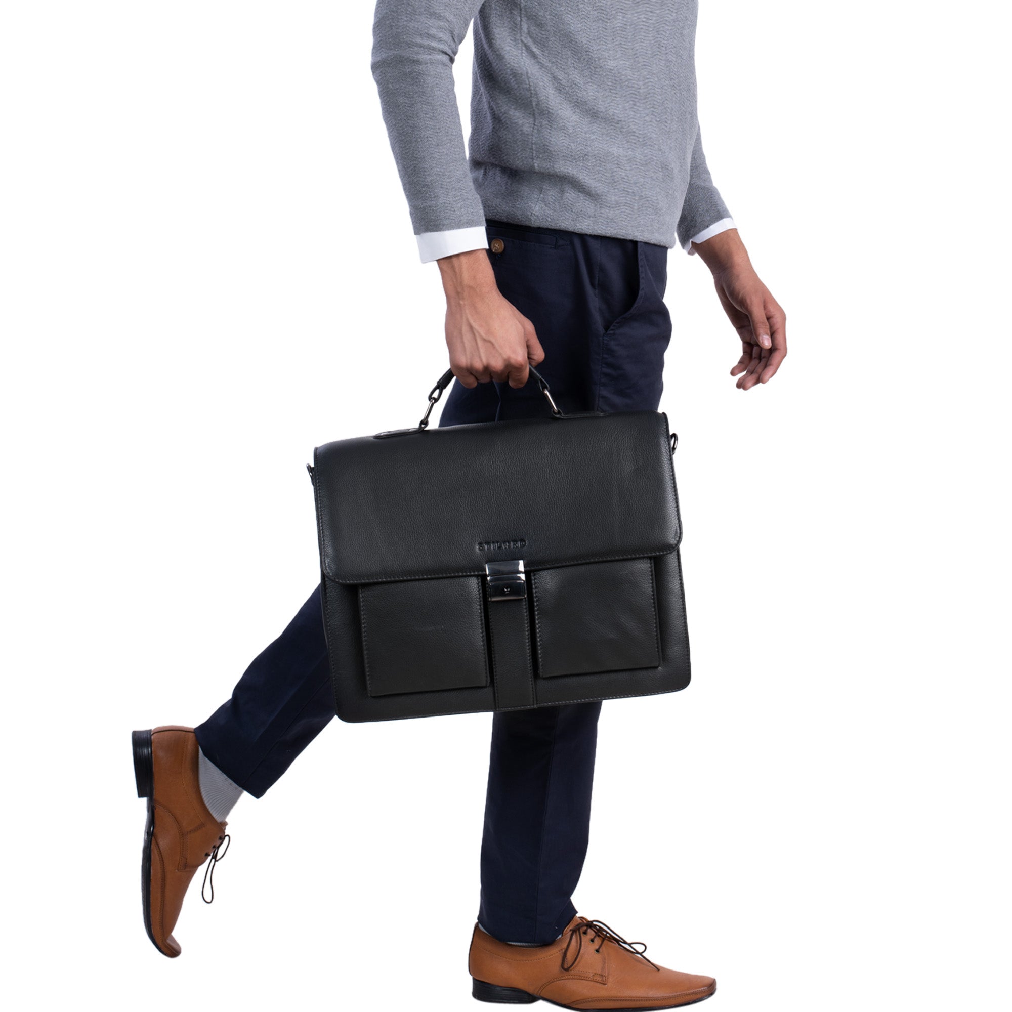 Herren Businesstasche Echtleder schwarz