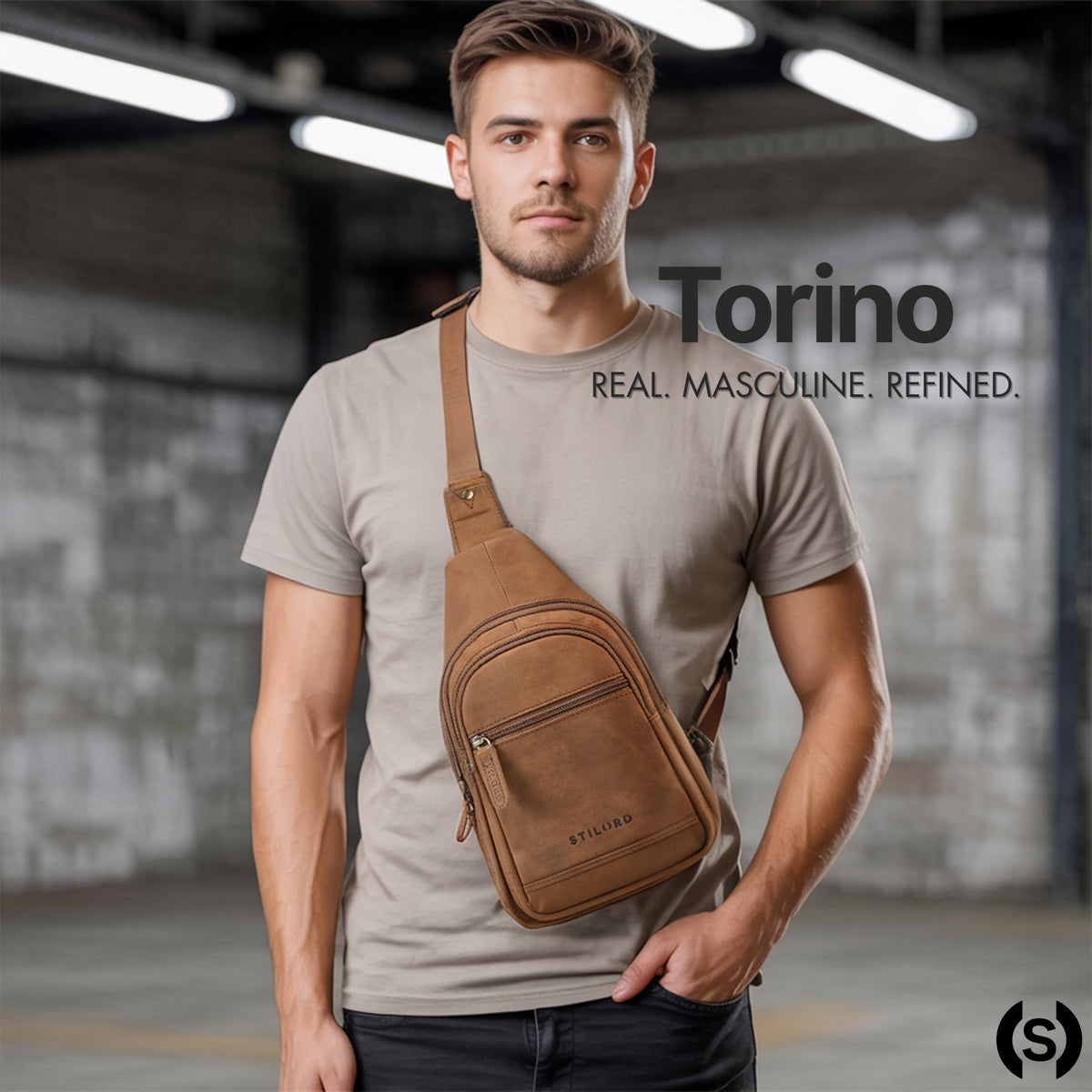 small brown sling bag genuine leather brown