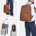 Damen Leder rucksack laptop 16 Zoll herren braun