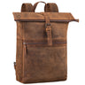 "Tacoma" Leder Rolltop Rucksack Damen Herren für 17 Zoll Laptop