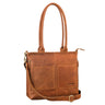 Damen Schultertasche Leder Groß Braun